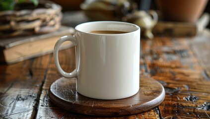 Illuminate the essence of blankness: A pristine white mug, inviting custom designs or personal messages.