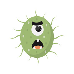 Cute and Funny Bacteria Virus Character. with Cartoon Design Style. Isolated Vector