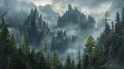 Mountains, forests and rocks revealed creating fascinating images.