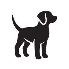 isolated black silhouette of a dog collection, Set of dog silhouette vector. Dogs and puppies in different breed, corgi, golden retriever, poses, sitting, standing, jump