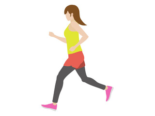 女性ランナー 横向き