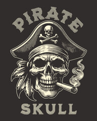 Pirate Skull Vector Art, Illustration and Graphic