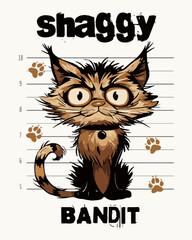 Cat Bandit Vector Art, Illustration and Graphic