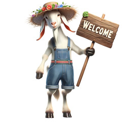 Welcome Farmer goat Animal Clipart png