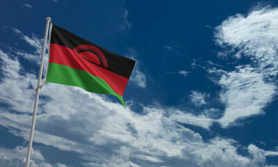 Malawi flag country national blue sky cloud copy space symbol decoration ornament independence day 6 sixth july month game freedom government malawi diplomacy relation culture war international     