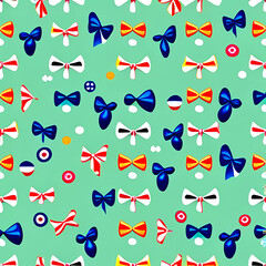 Obraz premium seamless pattern with children and bow