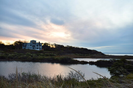 Home in Cape Cod, Massachusetts at Sunset