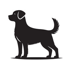 isolated black silhouette of a dog collection, Set of dog silhouette vector. Dogs and puppies in different breed, corgi, golden retriever, poses, sitting, standing, jump