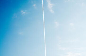 royal rain in the sky.A straight line of clouds with the sky.