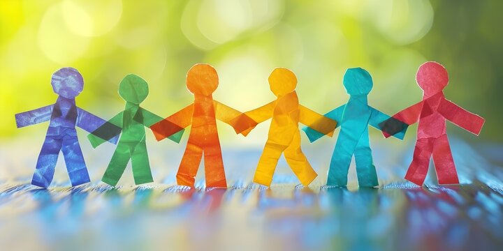 Diversity and Inclusion Training Program for Educators and School Administrators with Vibrant Paper People Figures Representing Teamwork and Community