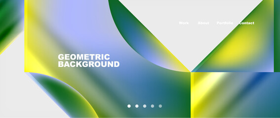 Abstract geometric shapes web design page. Vector Illustration For Wallpaper, Banner, Background, Card, Book Illustration, landing page