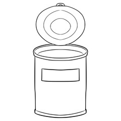 opened can illustration hand drawn outline vector