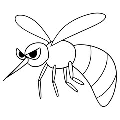 mosquito illustration hand drawn outline vector