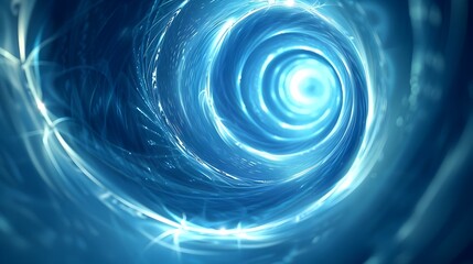 Glowing Blue Spiral Vortex of Futuristic Digital Energy