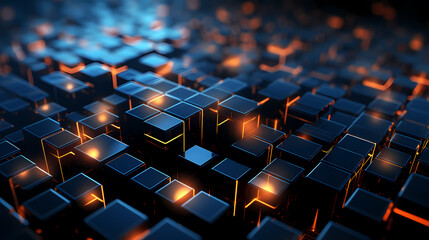 Obraz premium Abstract futuristic background with cube elements