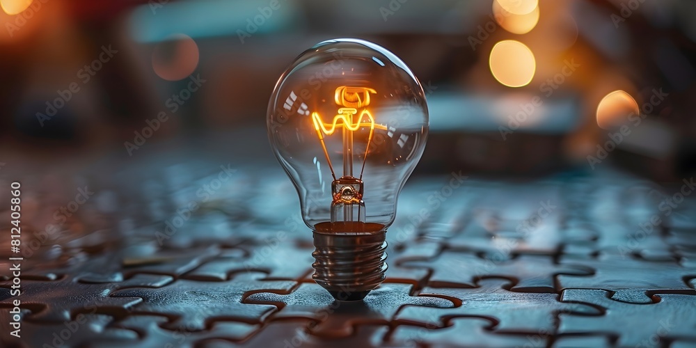 Poster innovative light bulb representing critical thinking and problem solving skills in an educational le