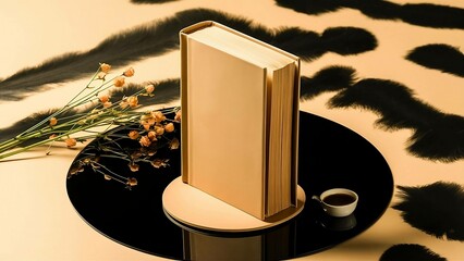 A book resting on a table next to a cup of coffee