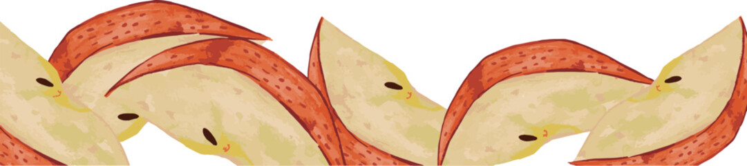 水彩で描いたシンプルな林檎りんごのフレームイラスト素材