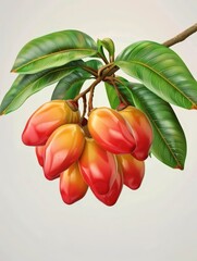 illustration of an mango with leaves