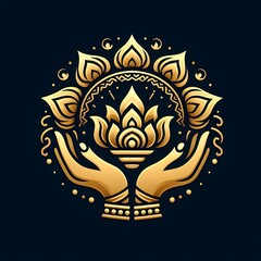 Fototapeta premium AI Generate of Luxury Premium Symbol Vector of Vesak Day with Lantern, Candle Light, Lotus