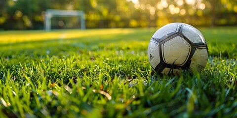 Soccer Ball on Grassy Field for Community Sports Leagues and Tournaments