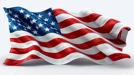 american flag graphics on a white background, vector,generative ai