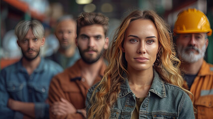 Fototapeta premium a group of people representing lots and different jobs and profissions,generative ai