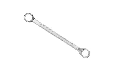 chrome plated steel ring spanner isolated
