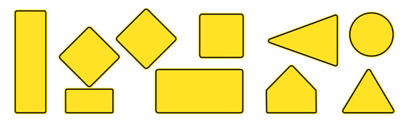 blank empty yellow traffic mark, road sign for mockup