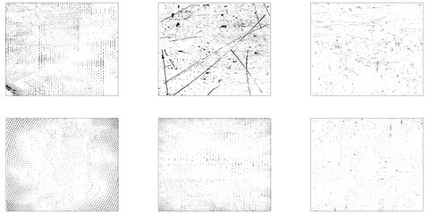 Grunge Urban Backgrounds set. Set of the vector grunge textures isolated on white background.