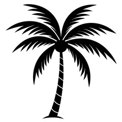 Simple coconut tree vector silhouette