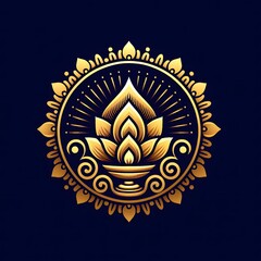 Fototapeta premium AI Generate of Luxury Premium Symbol Vector of Vesak Day with Lantern, Candle Light, Lotus