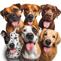 Many dogs with their tongues out art art attractive has illustrative meaning illustrator.