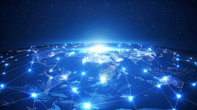 worldwide network connectivity abstract world map