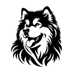 Vector Alaskan Malamute Silhouette - A Stunning Tribute to Canine Elegance and Strength- Alaskan Malamute Illustration- Minimalist Alaskan Malamute  vector.