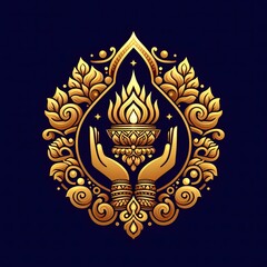 Obraz premium AI Generate of Luxury Premium Symbol Vector of Vesak Day with Lantern, Candle Light, Lotus