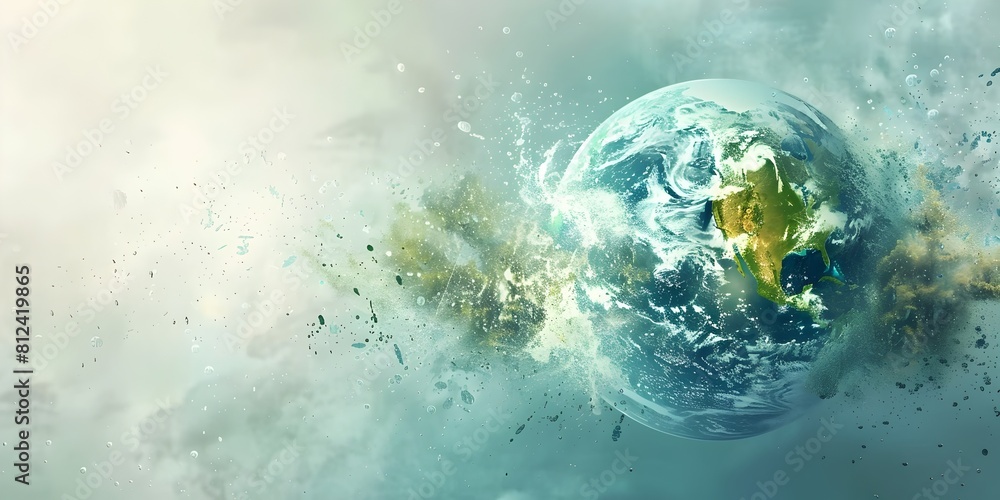 Aufkleber visualizing global warming s impact on the fragile earth environment and sustainability solutions