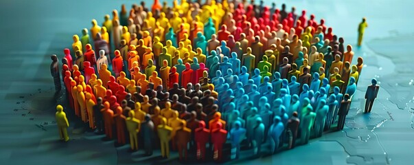 A graphic visualization of a pie chart made from different ethnic groups, each slice showing population proportion