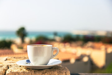 Cup of coffee on the beach, Boa Vista, Cape Verde