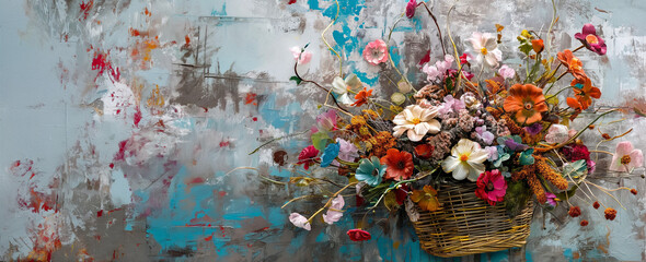 Vibrant Flower Arrangement in Artistic Chaos