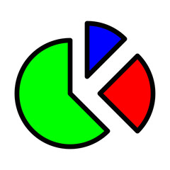 Pie Chart Line Filled Icon Design