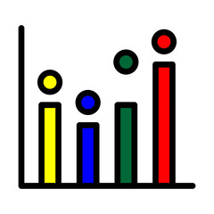 Market Trends Line Filled Icon Design
