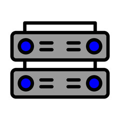 Server Line Filled Icon Design