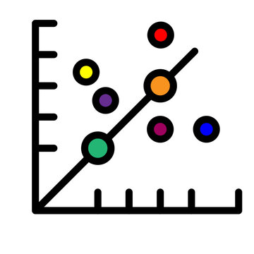 Scatter Graph Line Filled Icon Design