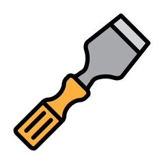 Chisel Filled Line Icon Design