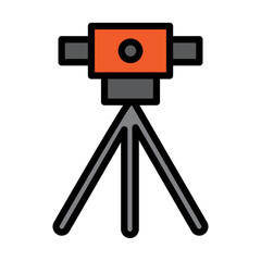 Surveyor's Equipment Filled Line Icon Design