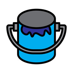 Paint Can Filled Line Icon Design