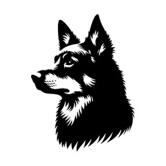 Australian Cattle Dog Silhouette - A Tribute to Rustic Resilience and Canine Wisdom- Vector of Australian Cattle Dog- Minimalist Australian Cattle Dog- Australian Cattle Dog Illustration.