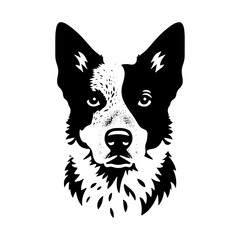 Australian Cattle Dog Silhouette - A Tribute to Rustic Resilience and Canine Wisdom- Vector of Australian Cattle Dog- Minimalist Australian Cattle Dog- Australian Cattle Dog Illustration.