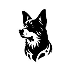 Australian Cattle Dog Silhouette - A Tribute to Rustic Resilience and Canine Wisdom- Vector of Australian Cattle Dog- Minimalist Australian Cattle Dog- Australian Cattle Dog Illustration.